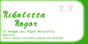 nikoletta mogor business card