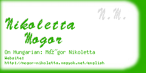 nikoletta mogor business card